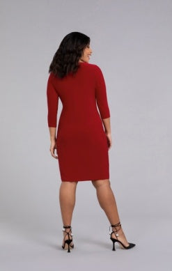 SIDE TWIST DRESS, 3/4 SLEEVE