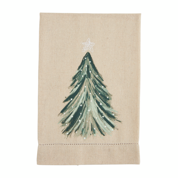 White Xmas Painted Towel