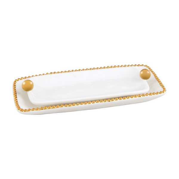 Nested Gold Beaded Dishes