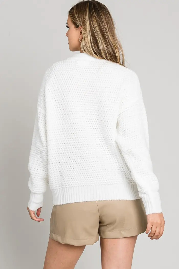 White Yarn Cardigan