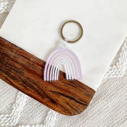 Purple Rainbow Keychain 2x2 in