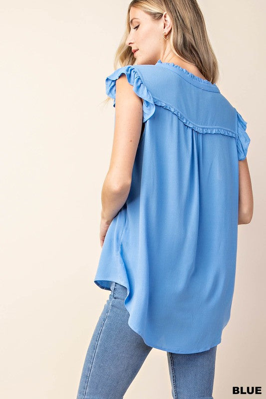 Blueberry Ruffle Blouse