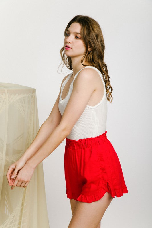 Razorback Red Ruffle Shorts