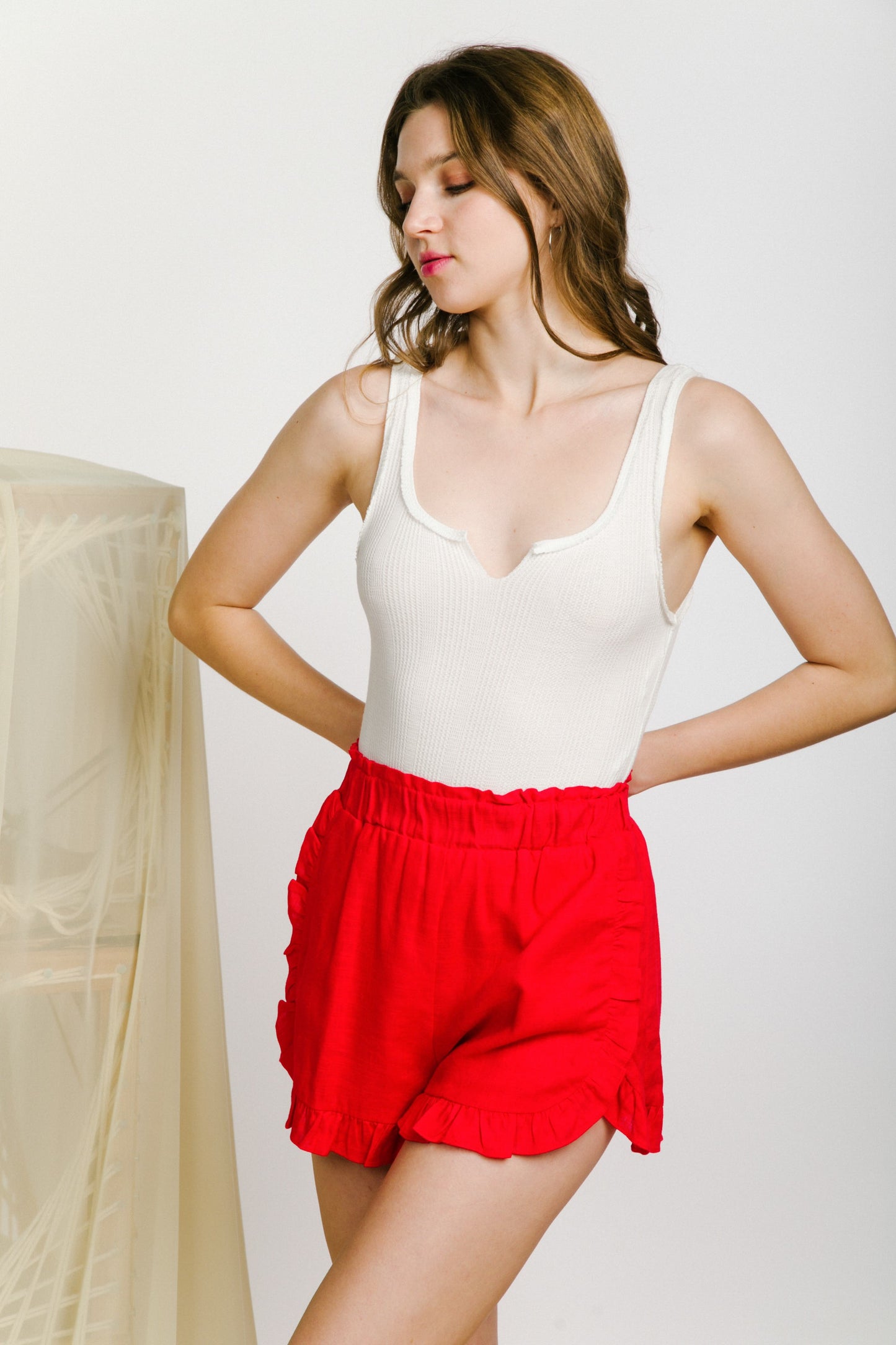 Razorback Red Ruffle Shorts