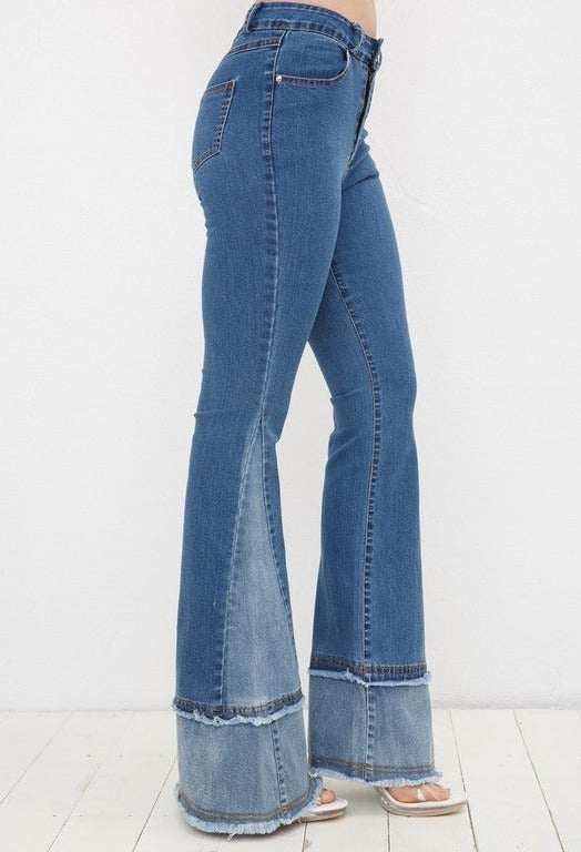 Frayed Bell Bottom Jeans