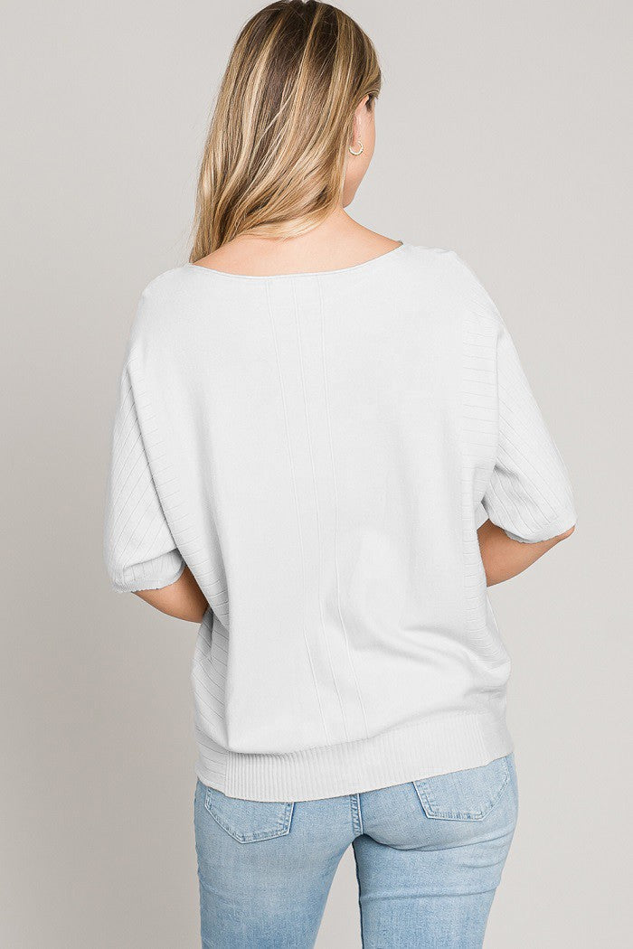 Off White Dolman Top