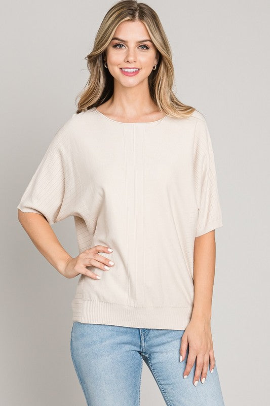 Linen Textured Dolman Sweater