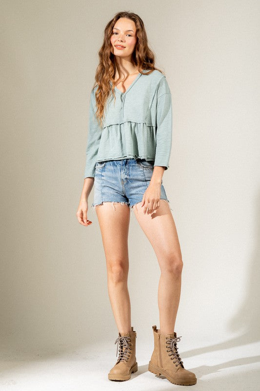 Sage Seam Knit Top