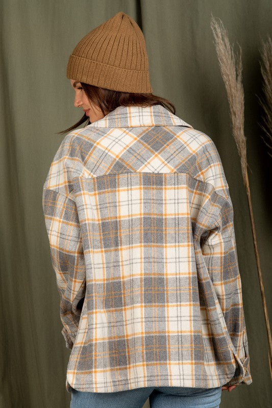 Honey Grey Plaid Shacket