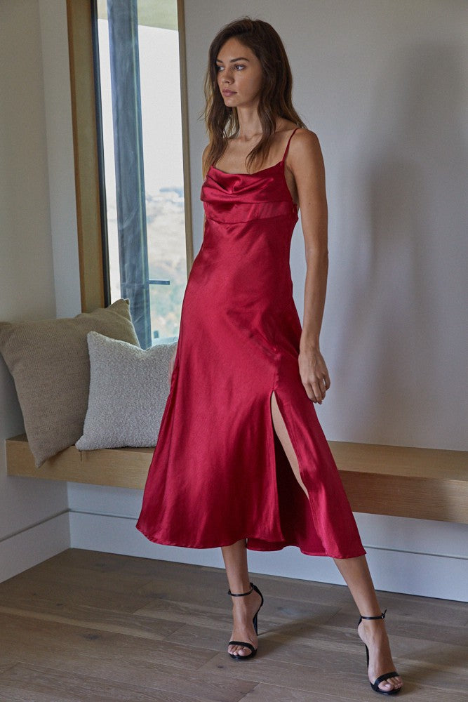 Rose Satin Dress