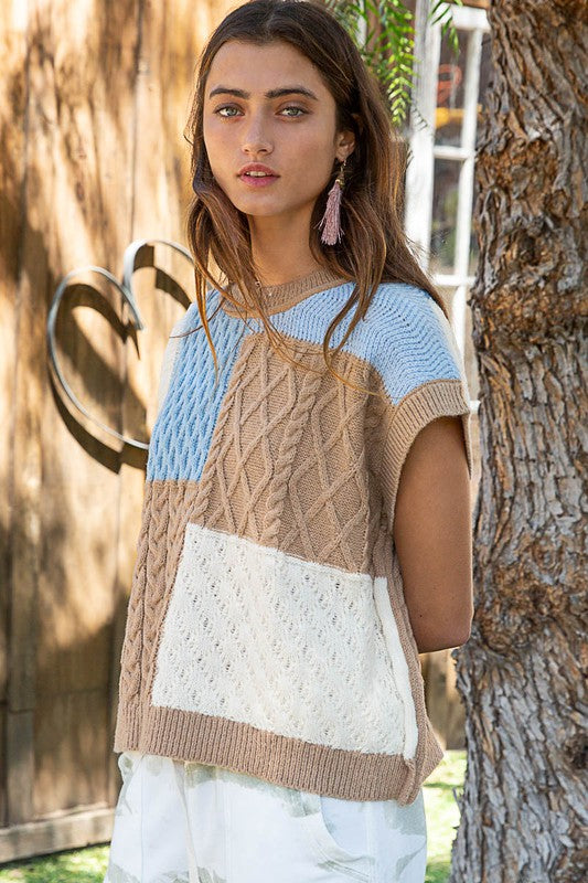 Mocha Multi Sweater Vest