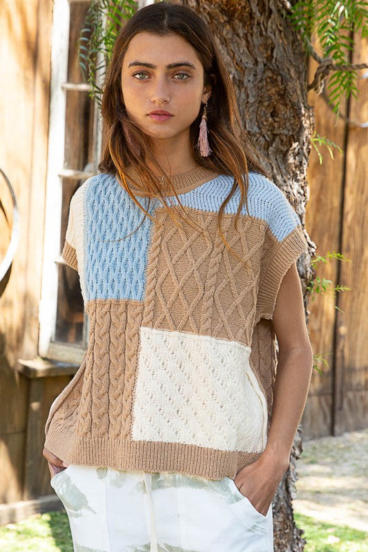 Mocha Multi Sweater Vest