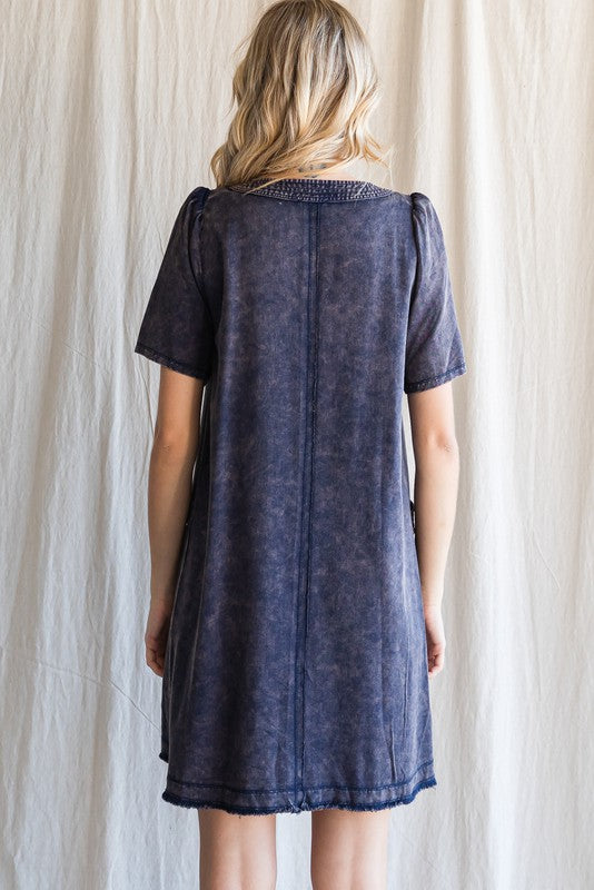 Navy Washed Dress