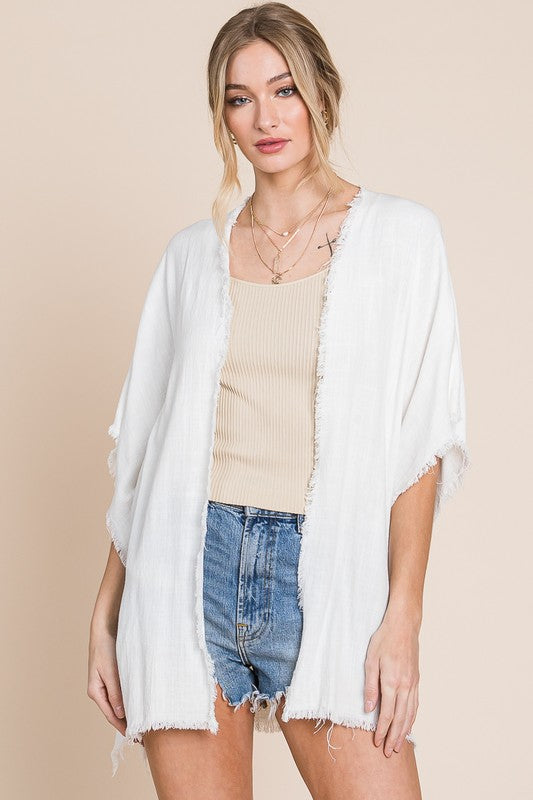 Cotton Open-Front Kimono