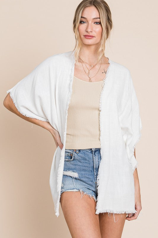 Cotton Open-Front Kimono