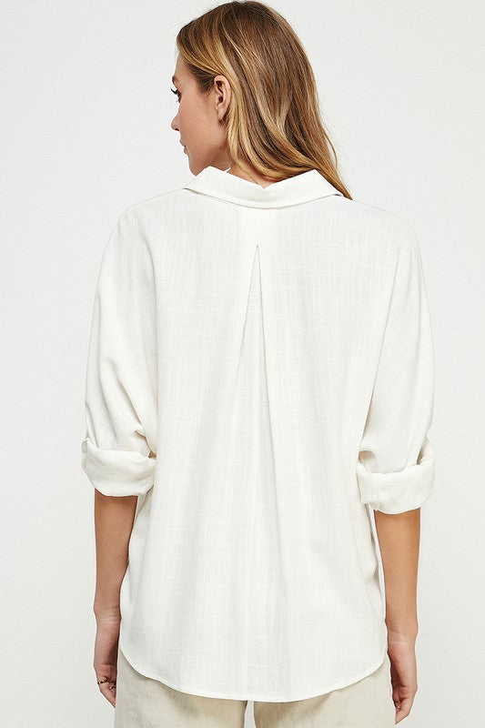 White Linen Button Shirt