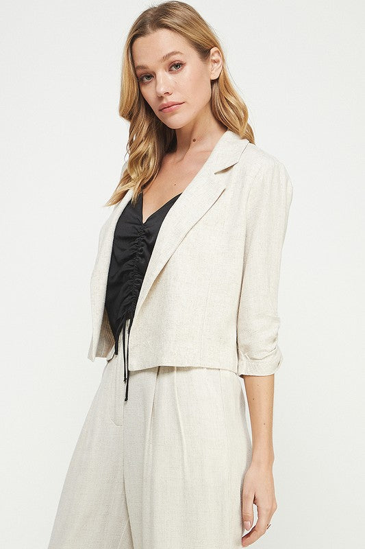 Linen Crop Blazer