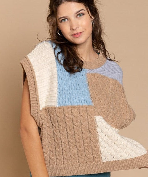 Mocha Multi Sweater Vest