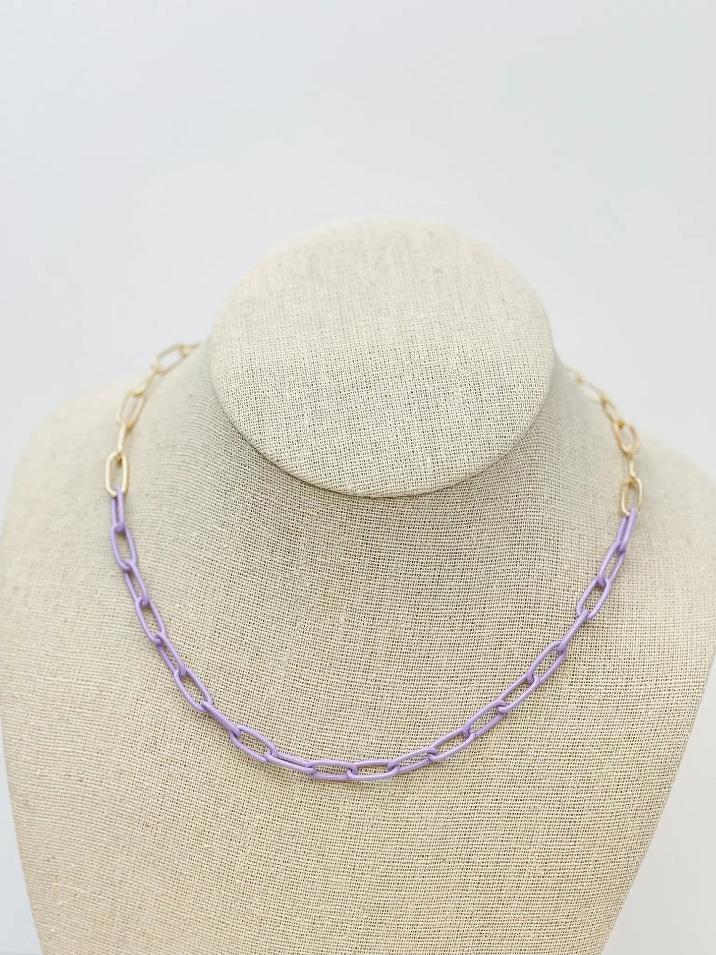 Lavender Chunky Chain Link Necklaces