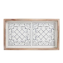 Metal and Wood Tray