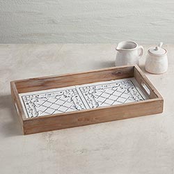 Metal and Wood Tray