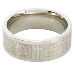 Our Father Stainless Steel Lasered Ring