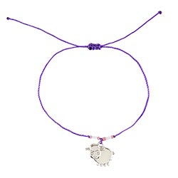 First Reconciliation Lamb Bracelet On Purple String