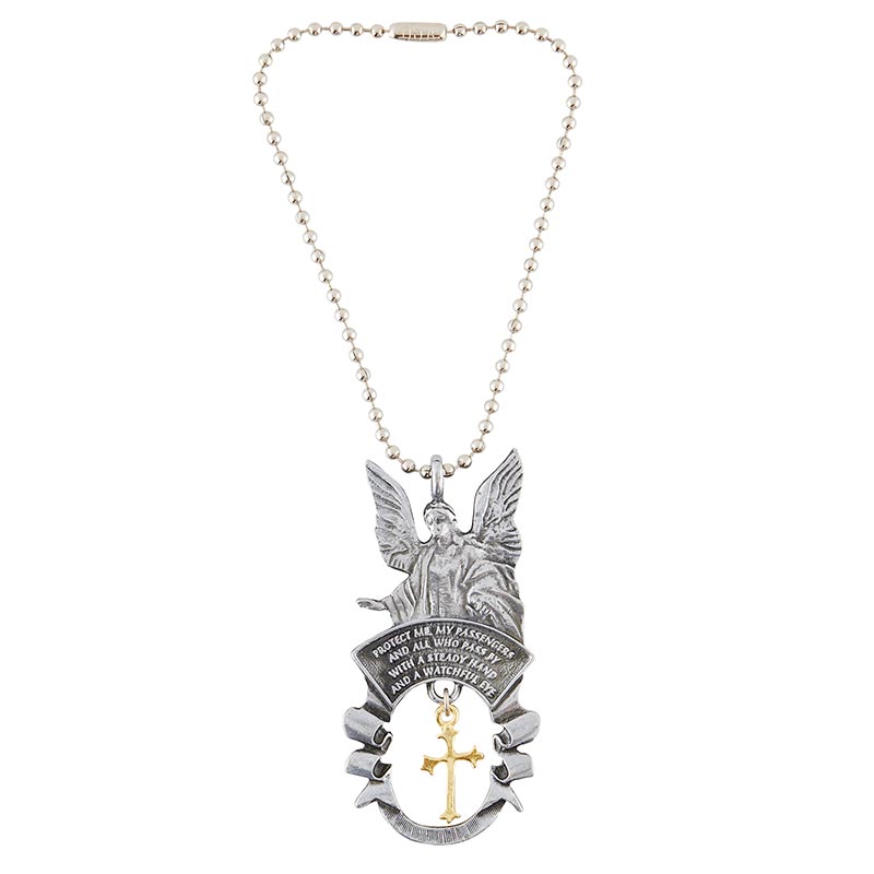 Guardian Angel With Cross Beaded Key Chain