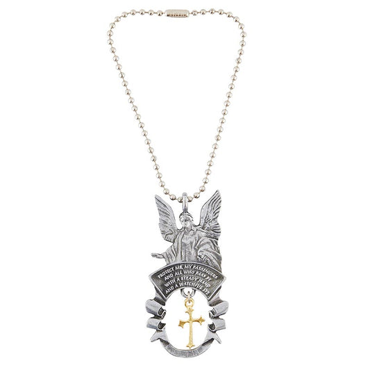 Guardian Angel With Cross Beaded Key Chain