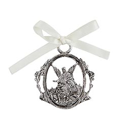 Crucifix with Guardian Angel Crib Medal Set