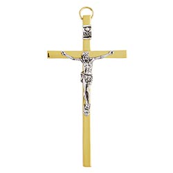 Crucifix with Guardian Angel Crib Medal Set