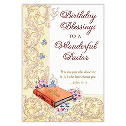 Birthday Blessings Pastor Card