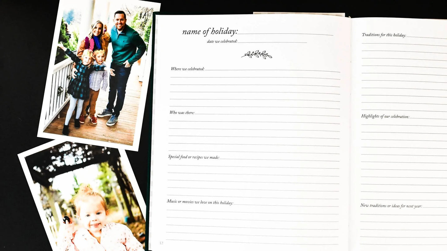HOLIDAY MEMORY BOOK & FAMILY KEEPSAKE