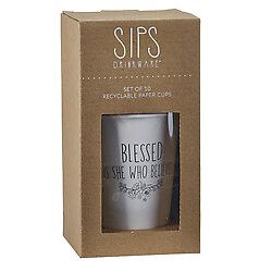 Paper Cups - White - Blessed is She Who Believes - 10pk