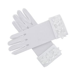 First Communion Gloves w/ Rosebuds