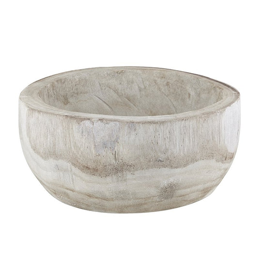 Paulownia Wood Serving Bowl - Charcoal or White