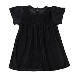 Velour Dress - Black, 6-12 months