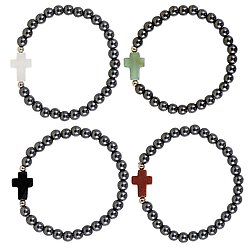 Cross Bracelet - Hematite