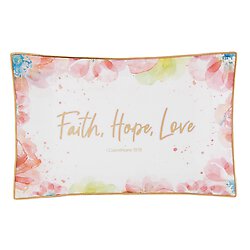 Trinket Tray - Rectangle - Faith Hope Love