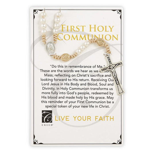 Creed® First Communion Rosary - White