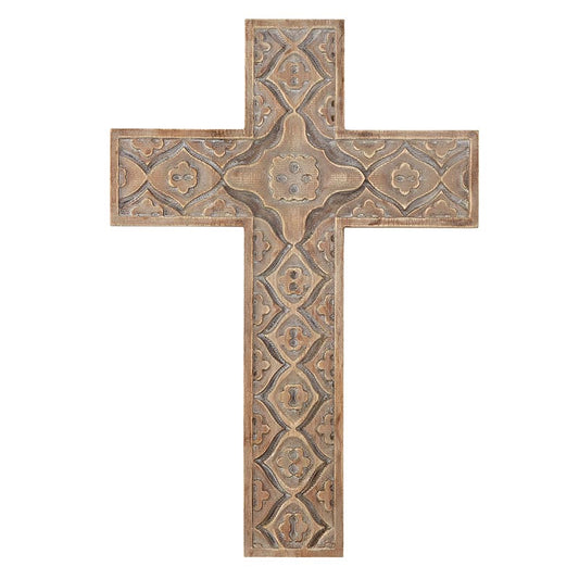 Wall Cross - Wood Carved - 18"