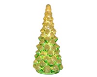 Green and White Glass Trees