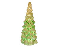 Green and White Glass Trees