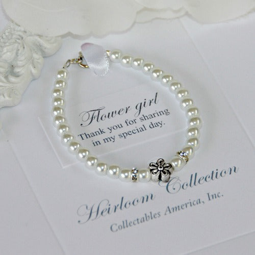 Flower Girls Pearl Bracelet 5"