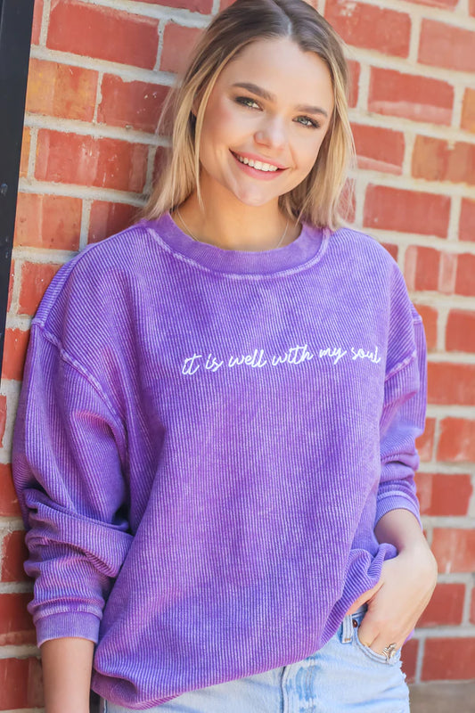 It is Well Cord Pullover