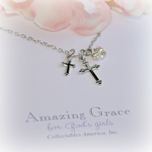 Amazing Grace Crosses Crystal Drop