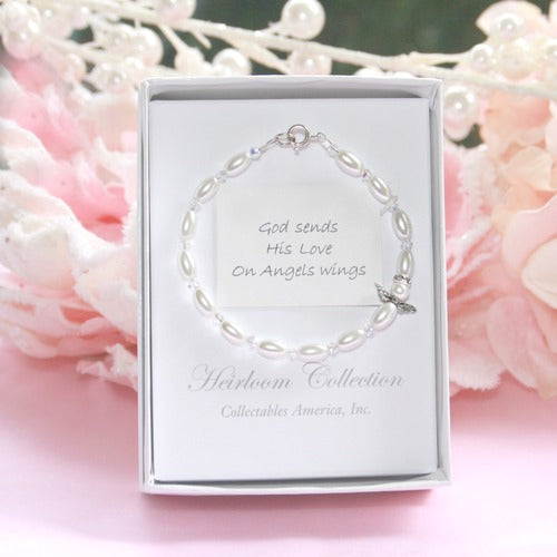 God sends His love on Angels wings 5" Bracelet