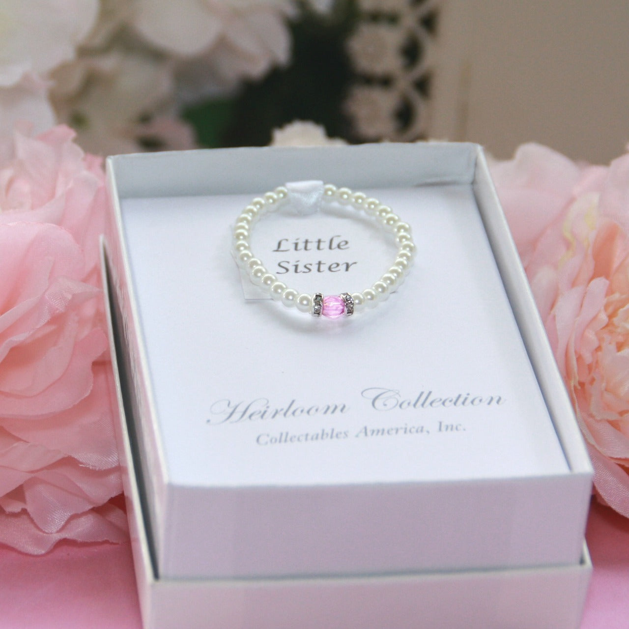 Infant Little Sister Pearl Stretchy Bracelet