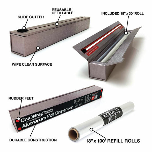 Dispenser Stainless Aluminum Foil 18"x 30'