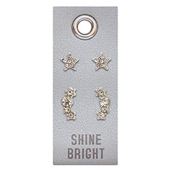 Double Leather Tag Earrings